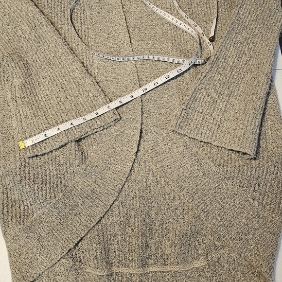 Hinge Sweater Womens Gray Cardigan Open Front Balloon Sleeve Long Seattle - Picture 10 of 15